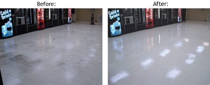 Before and After Floor Cleaning and Stripping in Gilbert, AZ
